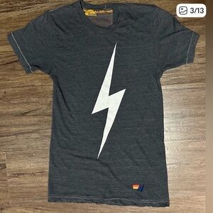 Aviator Nation Bolt Tee in Charcoal. Size XS
